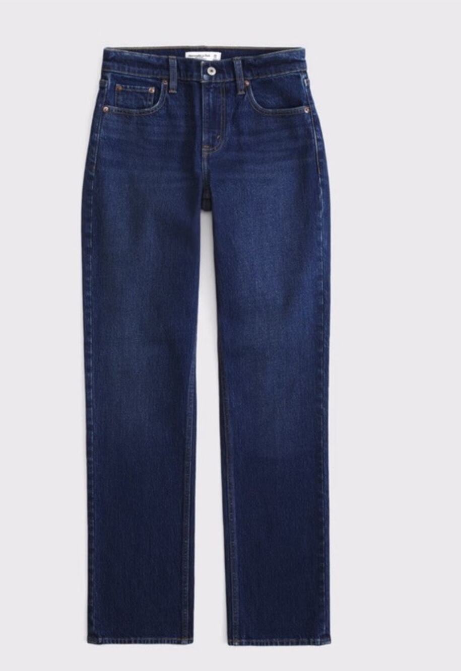 Abercrombie Fitch Curve Love 90s Straight Jeans Mid Rise Dark Womens Size 29
